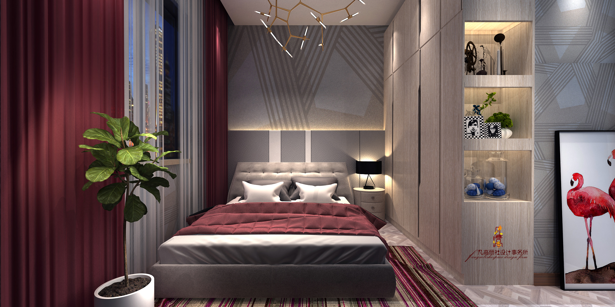 别墅 北欧 新古典 卧室图片来自天津凡高丽社空间设计事务所在颜值+气质的分享
