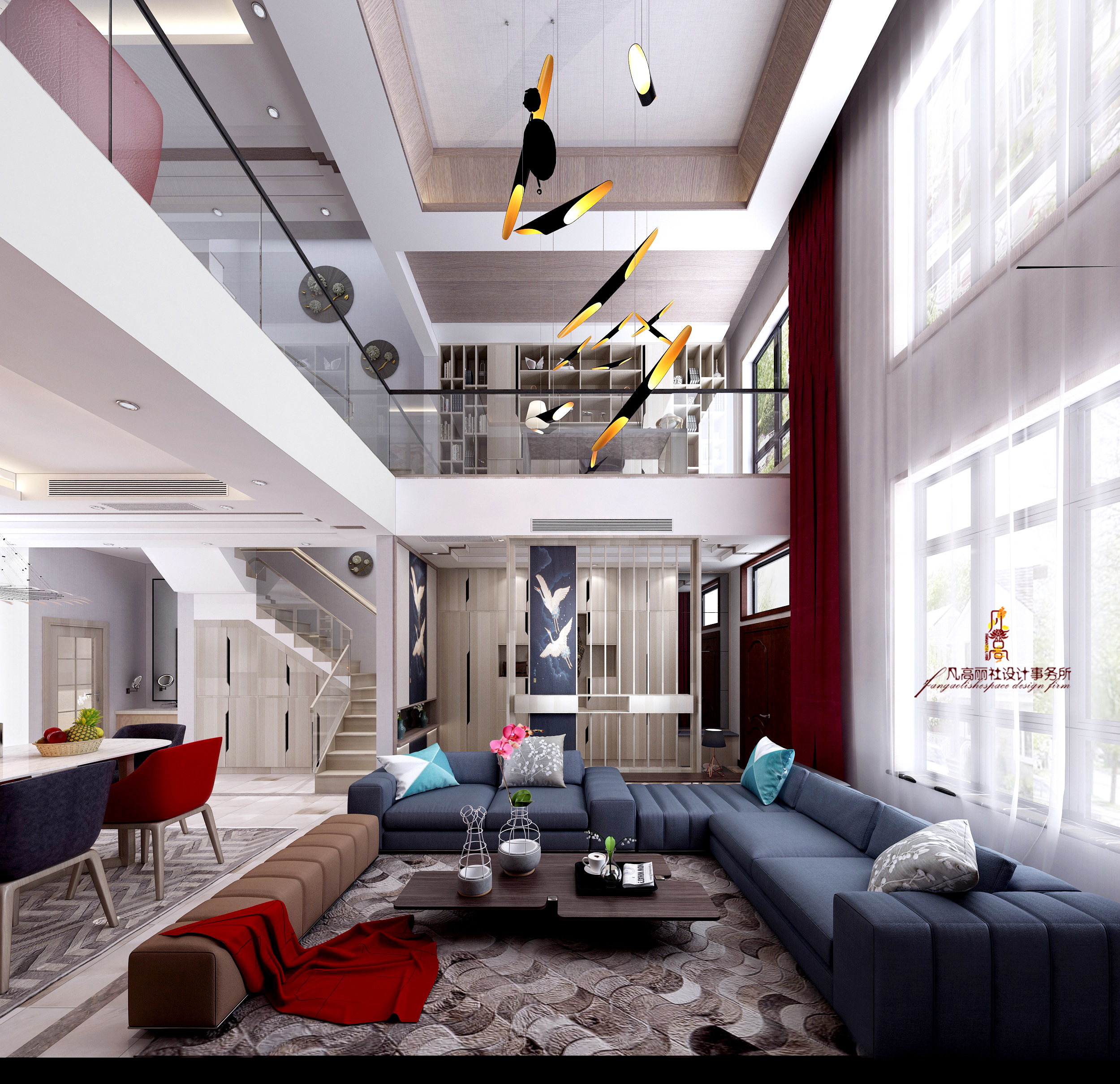 别墅 北欧 新古典 客厅图片来自天津凡高丽社空间设计事务所在颜值+气质的分享