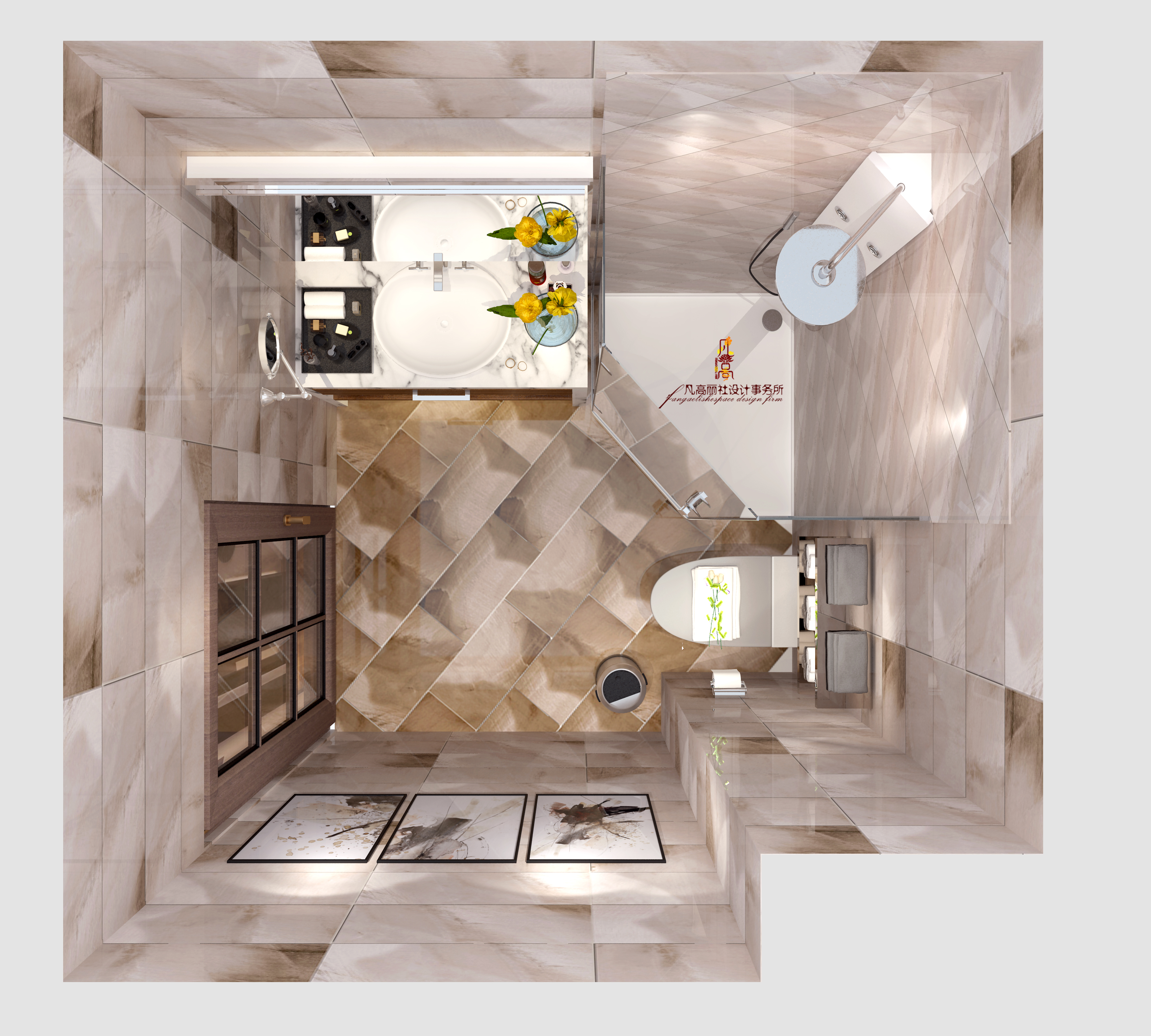 别墅 北欧 新古典 卫生间图片来自天津凡高丽社空间设计事务所在颜值+气质的分享