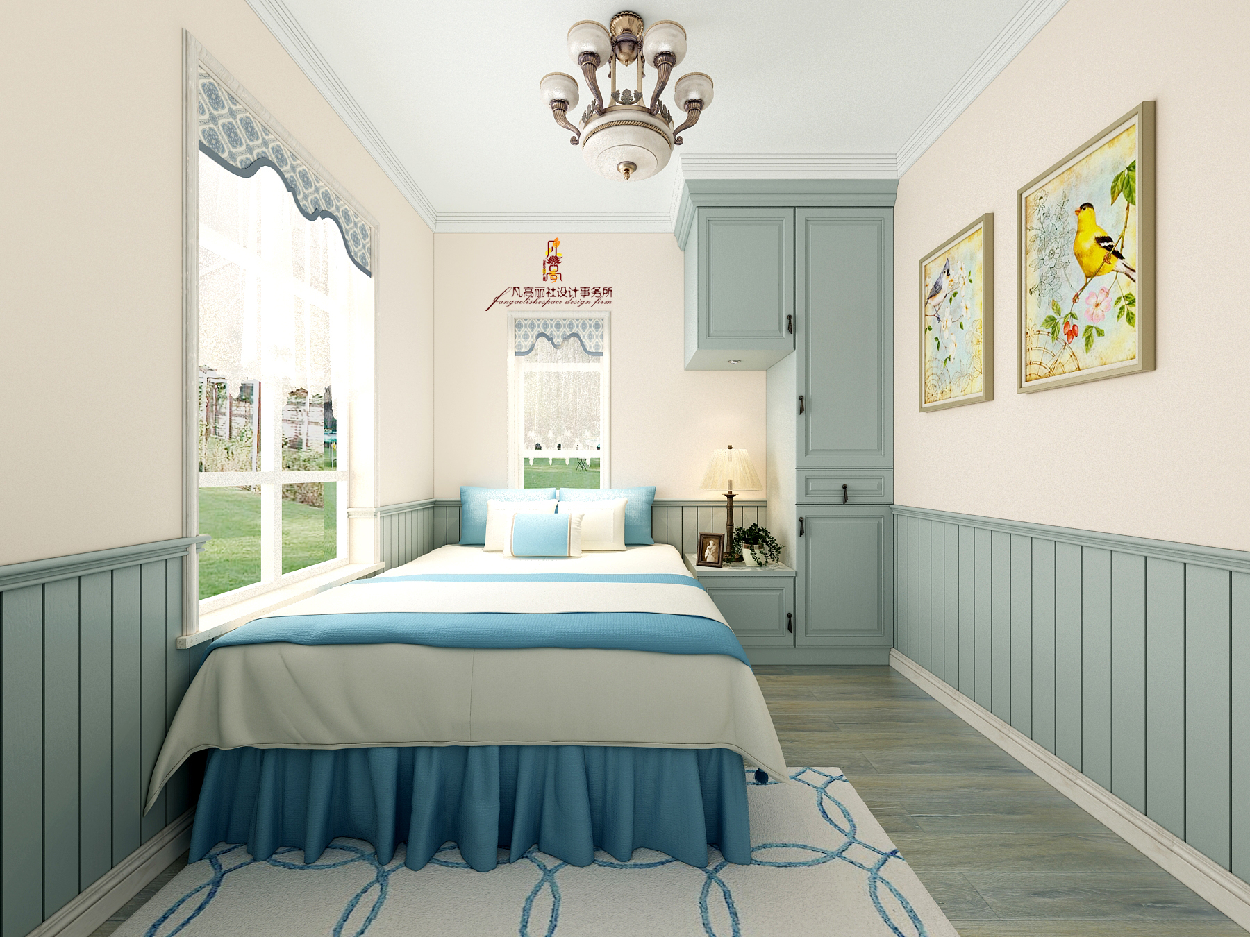 别墅 混搭 原创设计 卧室图片来自天津凡高丽社空间设计事务所在东情西韵的分享
