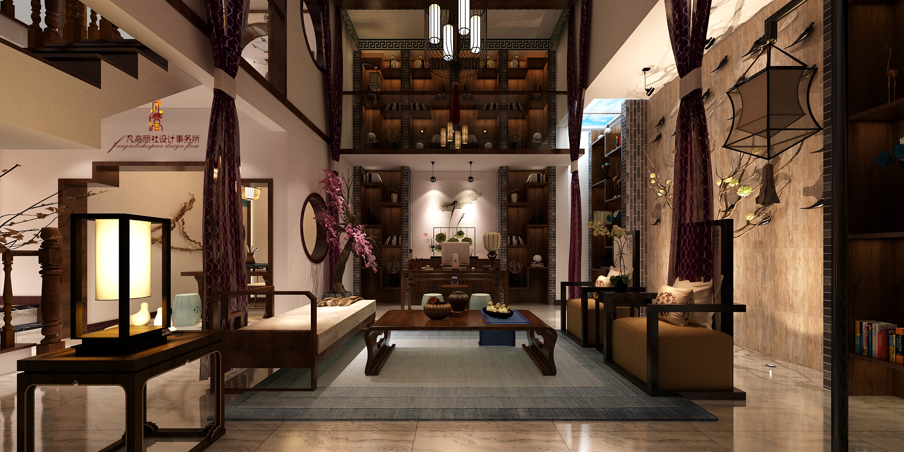 别墅 混搭 原创设计 书房图片来自天津凡高丽社空间设计事务所在东情西韵的分享