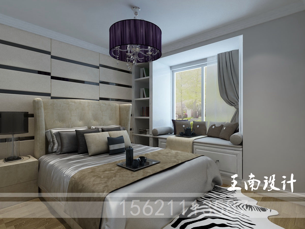 港式 三居 卧室 卧室图片来自阔达装饰小段在青岛阔达公园美地130平港式风格的分享