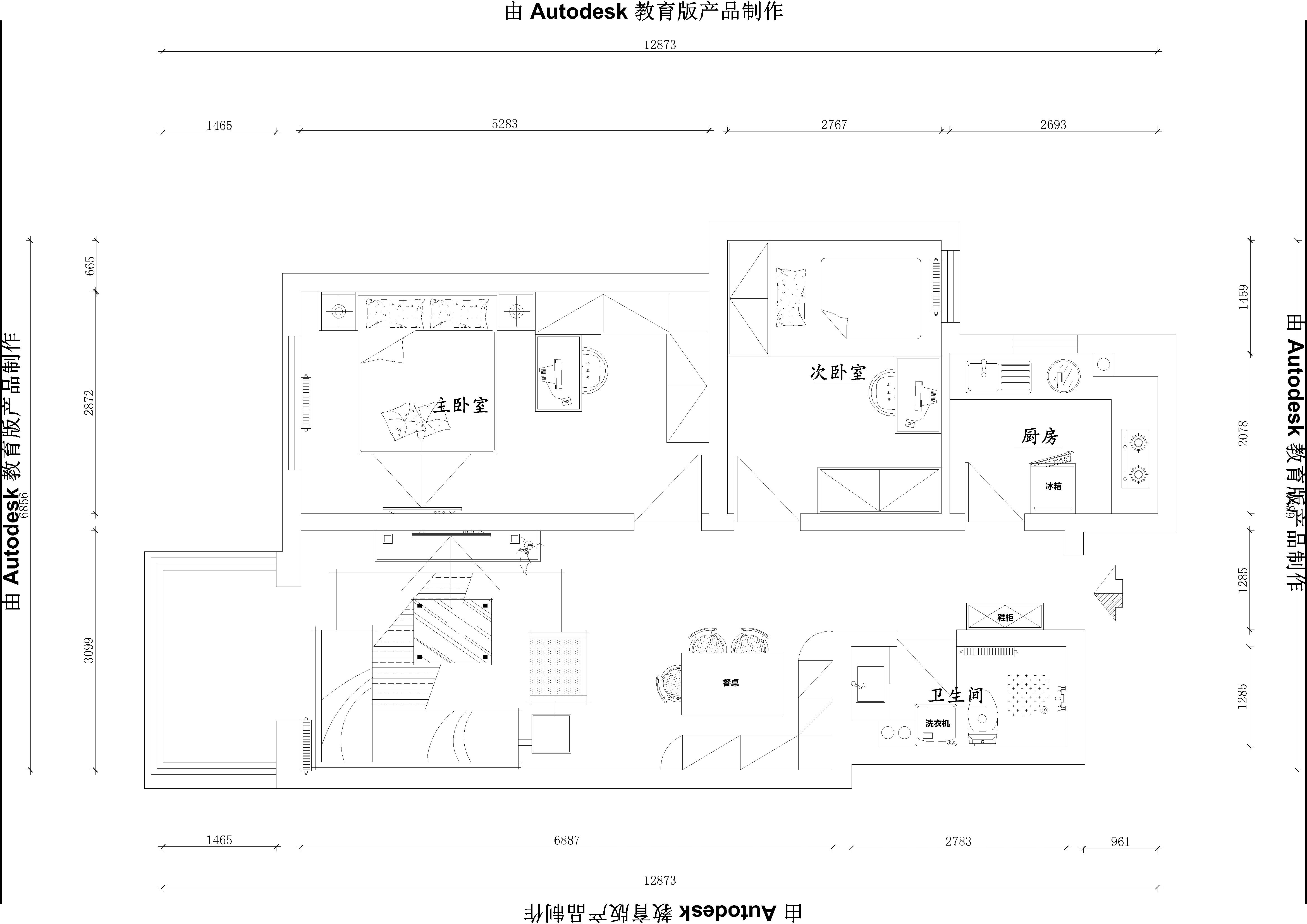 户型图图片来自阔达装饰小段在青岛阔达装饰滟澜海岸85平的分享