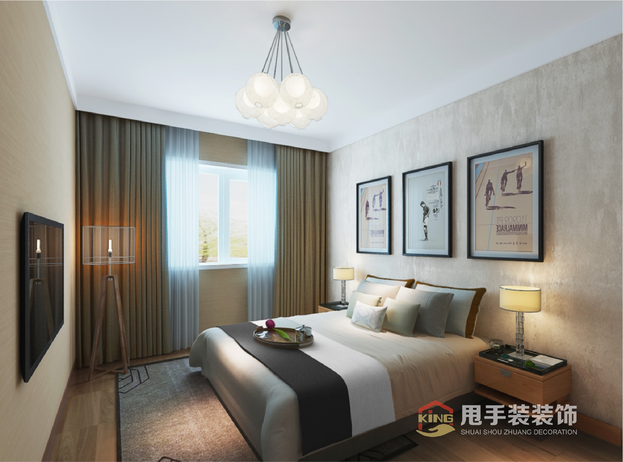 远洋心汉口 二居 新房装修 甩手装装饰 卧室图片来自湖北甩手装装饰工程设计有限公司在远洋心汉口的分享