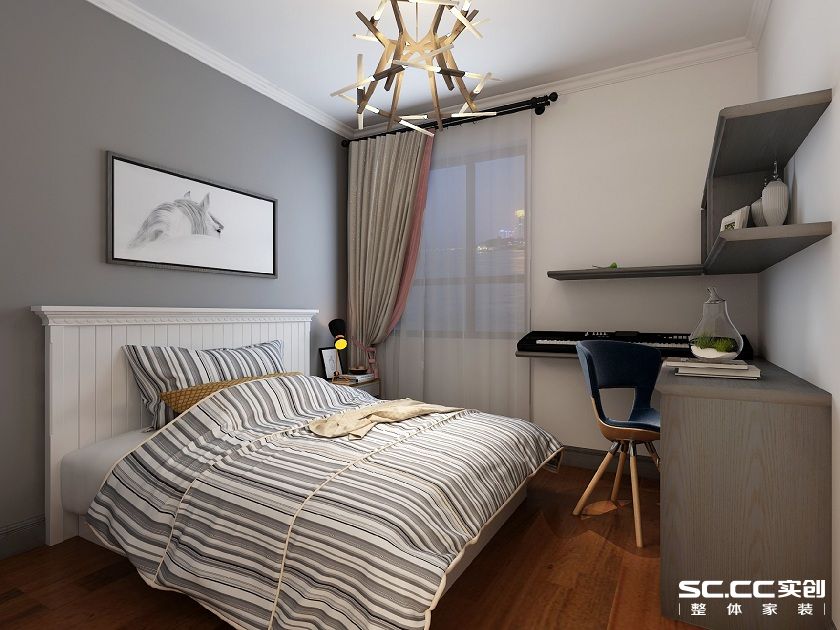 三居 实创 新贵都 美式 卧室图片来自快乐彩在新贵都140平三居室的分享