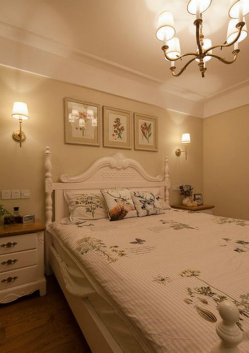 美式 简约 三居 80后 卧室图片来自小蜗置家装饰在华侨凤凰城90.13㎡美式风格的分享