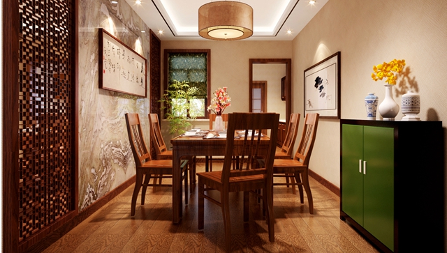 中式 餐厅图片来自峰光无限装饰大鹏在高科朗山170㎡舒适新中式四居的分享