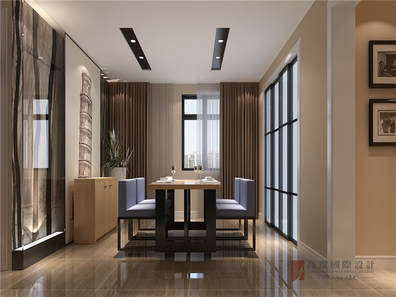 港式 三居 大户型 公寓 复式 小资 餐厅图片来自高度国际姚吉智在150平米港式三居走心的轻奢雅致的分享
