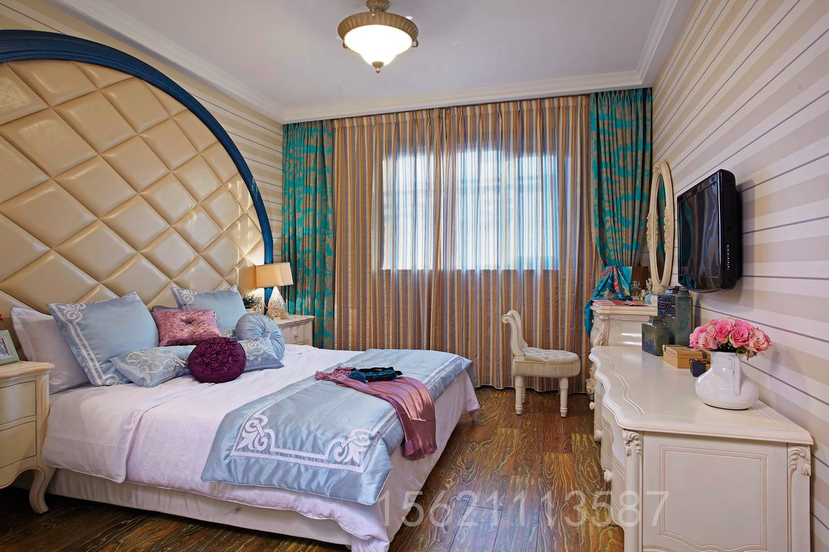 地中海 客厅 卧室 三居 青岛装修 卧室图片来自阔达装饰小段在适园雅居106平地中海风格的分享