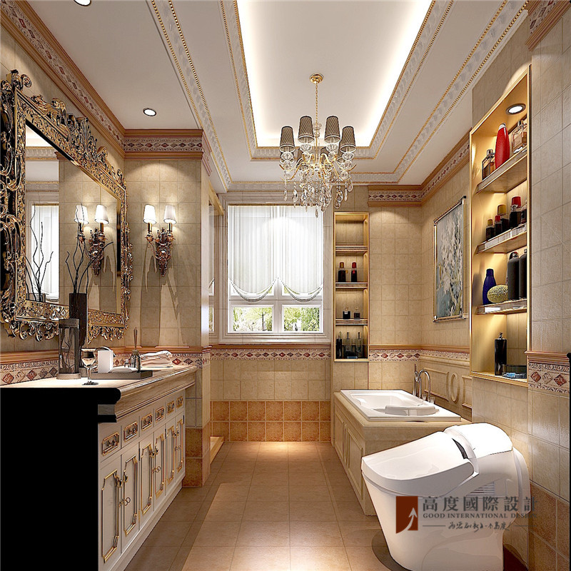 法式 新古典 别墅 跃层 大户型 复式 高帅富 卫生间图片来自高度国际姚吉智在320平米法式别墅皇家风范的品味的分享