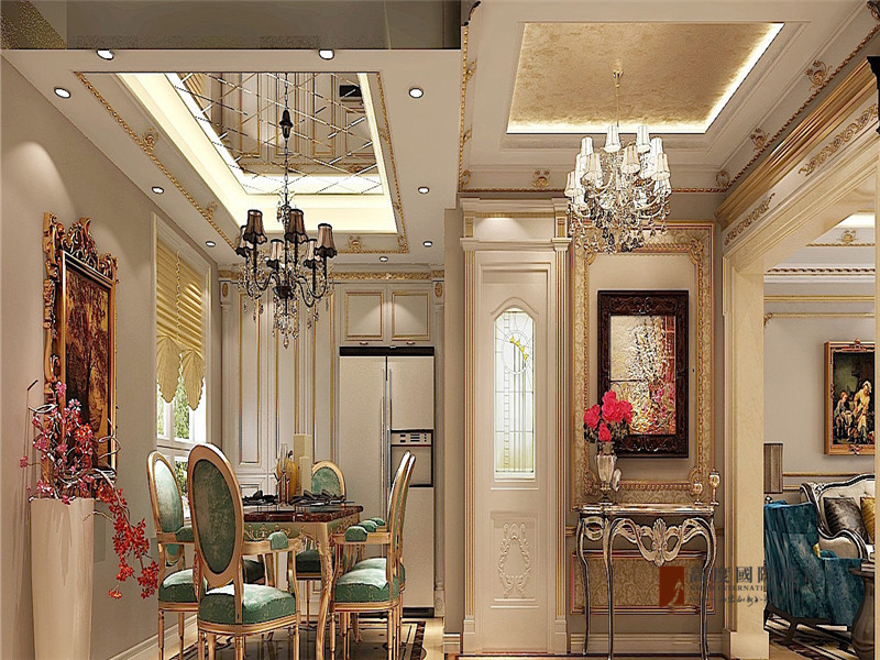 法式 新古典 别墅 跃层 大户型 复式 高帅富 餐厅图片来自高度国际姚吉智在320平米法式别墅皇家风范的品味的分享