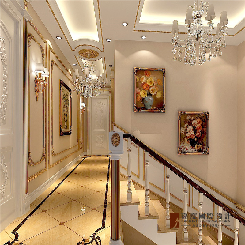 法式 新古典 别墅 跃层 大户型 复式 高帅富 楼梯图片来自高度国际姚吉智在320平米法式别墅皇家风范的品味的分享
