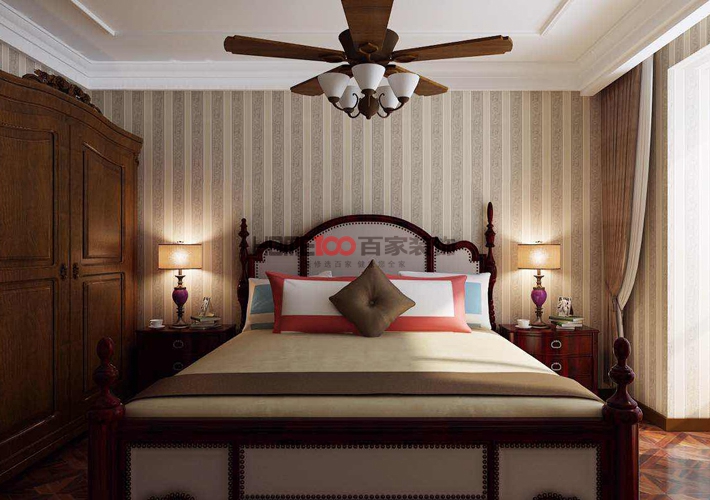 卧室图片来自沈阳百家装饰小姜在百家装饰130平美式风格效果图的分享