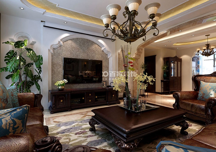 客厅图片来自沈阳百家装饰小姜在尚景新世界167平美式风格的分享