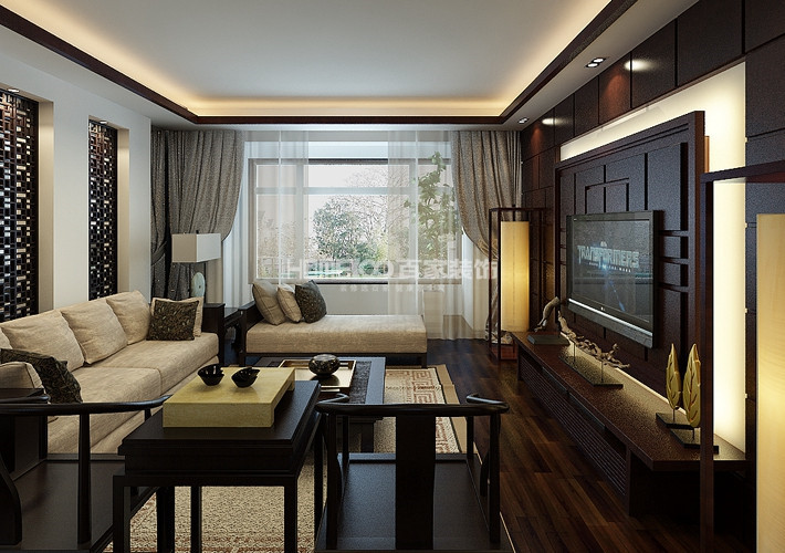 客厅图片来自沈阳百家装饰小姜在尚景新世界160平新中式风格的分享