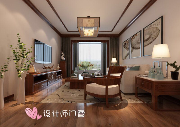 客厅图片来自沈阳百家装饰小姜在中海三室新中式风格的分享