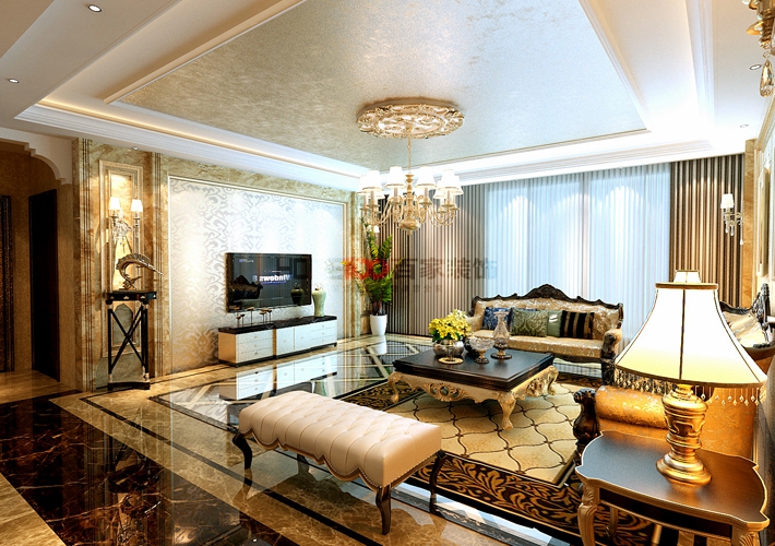 客厅图片来自沈阳百家装饰小姜在圣水源205平欧式奢华风格的分享
