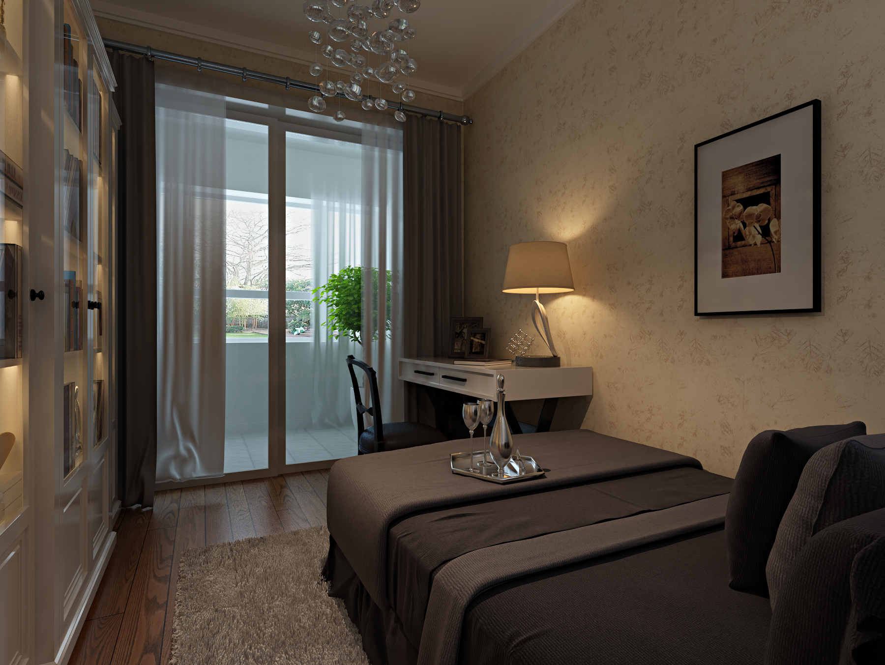 现代简约 两居室 卧室 卧室图片来自阔达装饰小段在一里城87平现代简约的分享