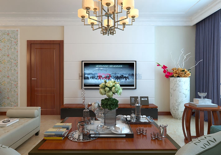 客厅图片来自沈阳百家装饰小姜在中粮隆玺123平现代风格的分享
