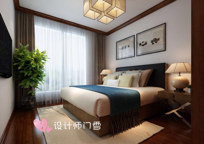 三居 新湖国际 新中式 卧室图片来自百家设计小刘在新湖国际120平新中式风格的分享