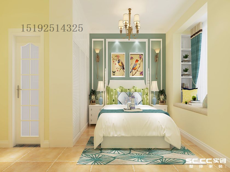 三居 实创 卓越 皇后道 美式 卧室图片来自快乐彩在卓越皇后道115平三居室美式装修的分享