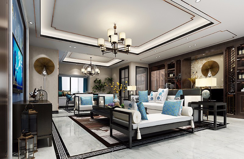 新中式 客厅图片来自深圳浩天装饰在浩天装饰-东方明珠的分享