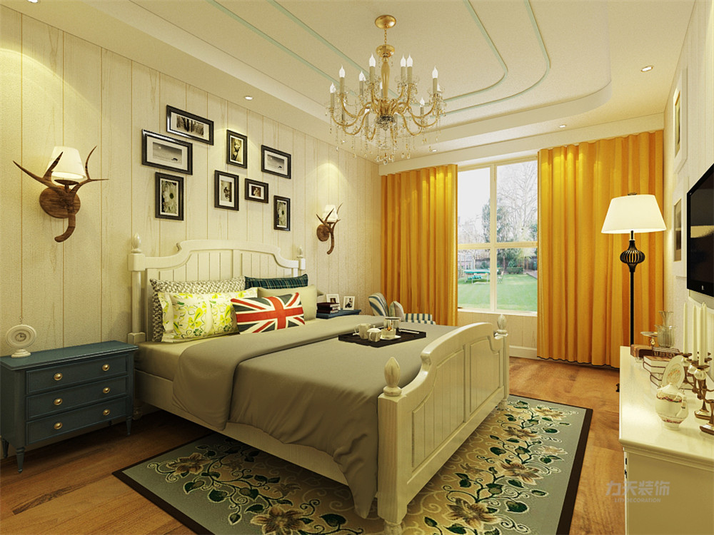 二居 80后 小资 地中海 卧室图片来自乐豪斯实景体验馆在地中海风格，家里的碧海蓝天！的分享