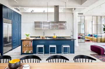 蓝色现代厨房