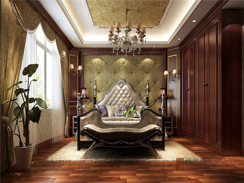 欧式 三居 大户型 公寓 复式 跃层 小资 卧室图片来自高度国际姚吉智在西山艺境140平米欧式优雅精致的分享
