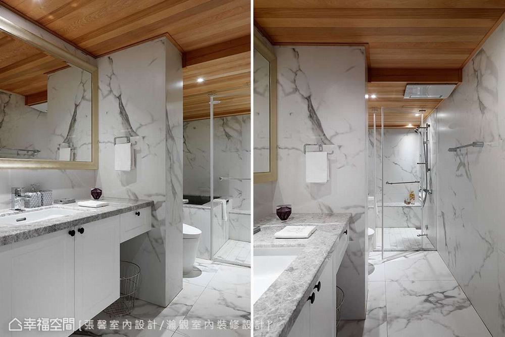 美式 三居 卫生间图片来自幸福空间在柔色暖意 208平优雅美式古典宅的分享