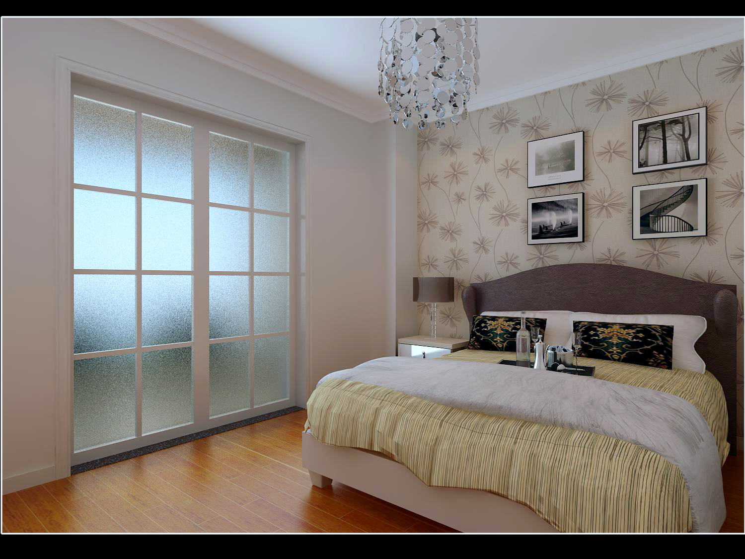 简约 二居 峰光无限 卧室图片来自西安峰光无限装饰在群贤道九号二居95㎡现代简约风格的分享