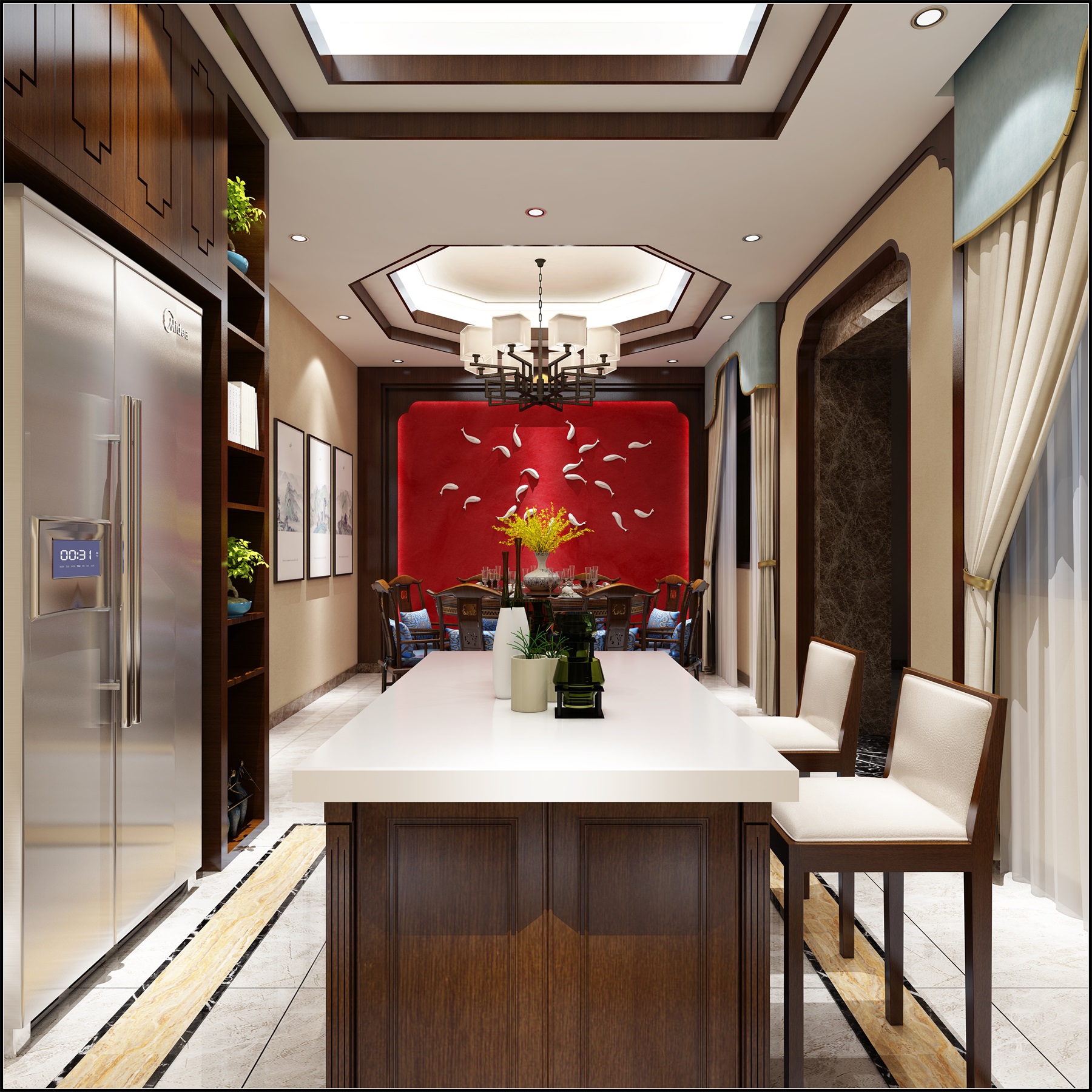 别墅 中式 餐厅图片来自李飞在富春山居新中式别墅的分享