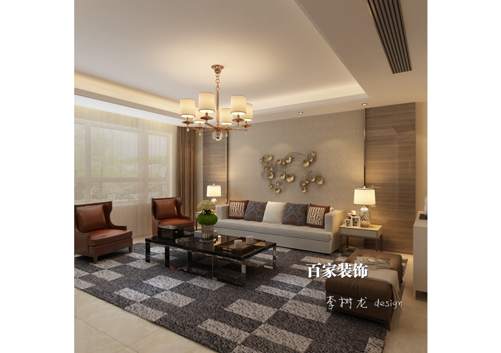 客厅图片来自沈阳百家装饰小姜在中海盛京府256平现代风格别墅的分享