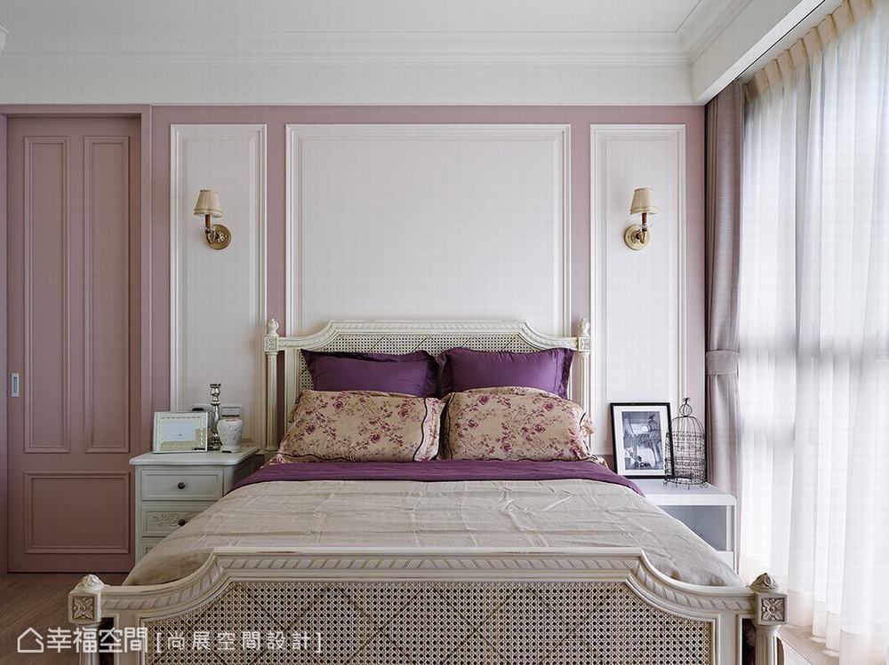 五居 大户型 美式 卧室图片来自幸福空间在264平莓紫色地道美式乡村宅的分享