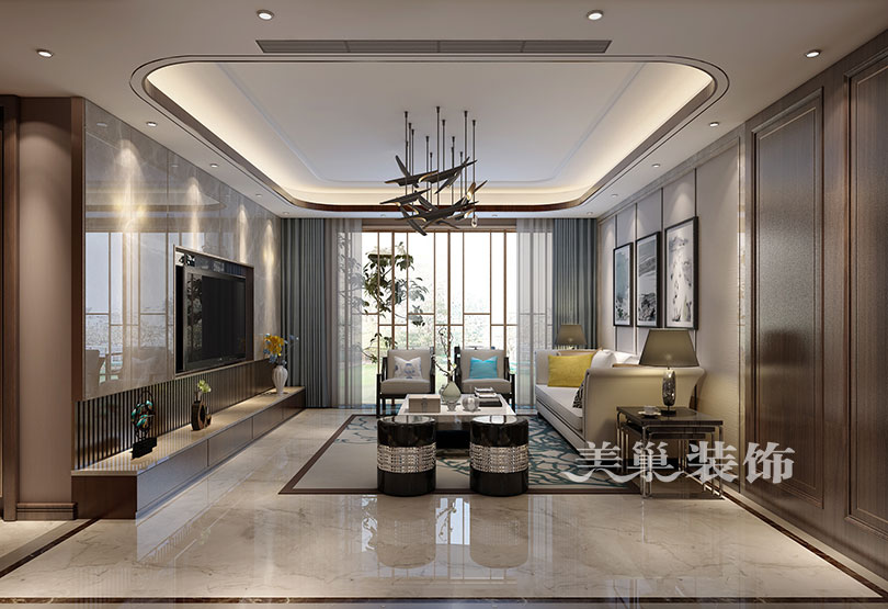 现代装修图 小资 郑州装修 客厅图片来自美巢装饰--李凌晨在郑州瀚海晴宇180平现代简约装修的分享