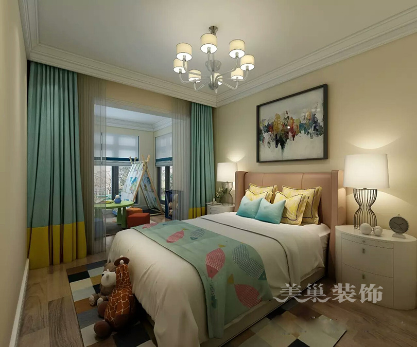 卧室图片来自美巢装饰--李凌晨在郑州升龙国际151平美式风装修的分享