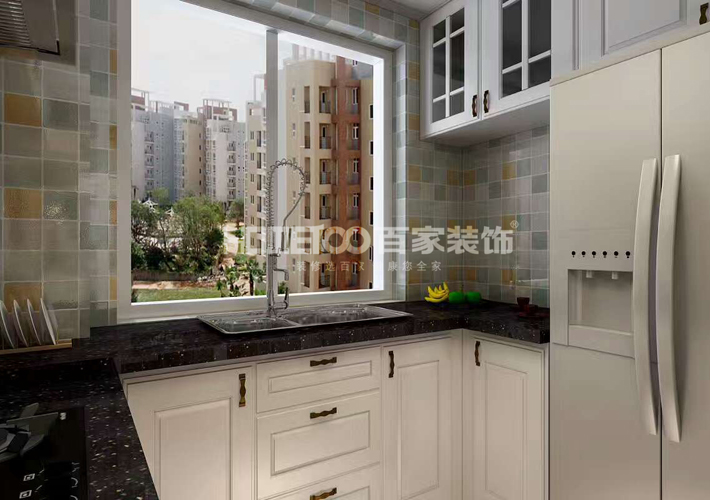 厨房图片来自沈阳百家装饰小姜在中海康城125平美式风格婚房的分享