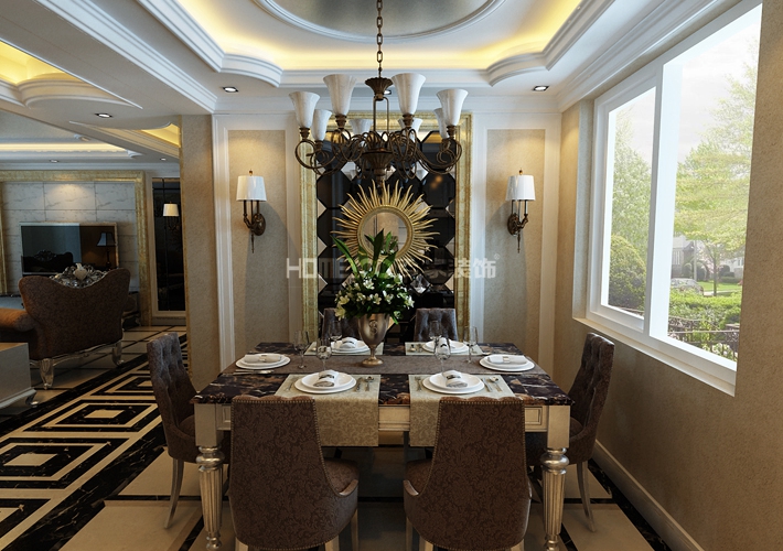 餐厅图片来自沈阳百家装饰小姜在中海寰宇148平欧式风格的分享