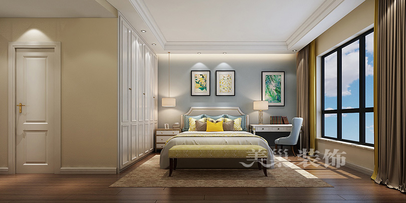 四居室装修 美式风格 卧室图片来自河南美巢装饰在郑州阿卡迪亚160平四室美式装修的分享