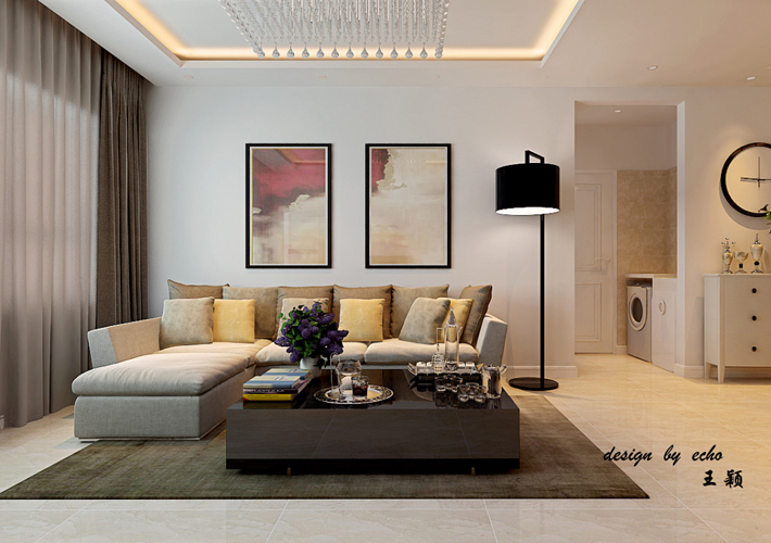 客厅图片来自沈阳百家装饰小姜在东大迎湖园三居室现代风格的分享