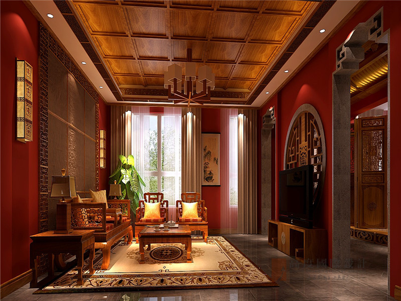 中式 别墅 大户型 跃层 复式 舒适 客厅图片来自高度国际姚吉智在龙山新新小镇800㎡新中式大宅的分享