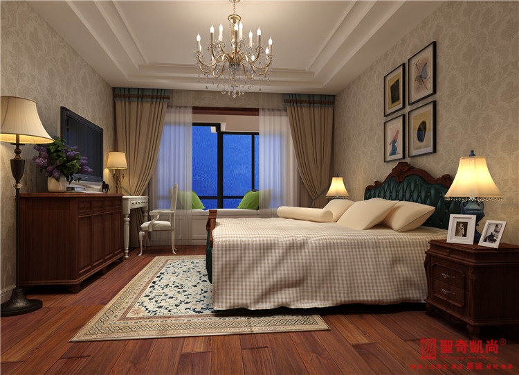 复式 轻美式 卧室图片来自林上淮在玺萌公馆复式的分享