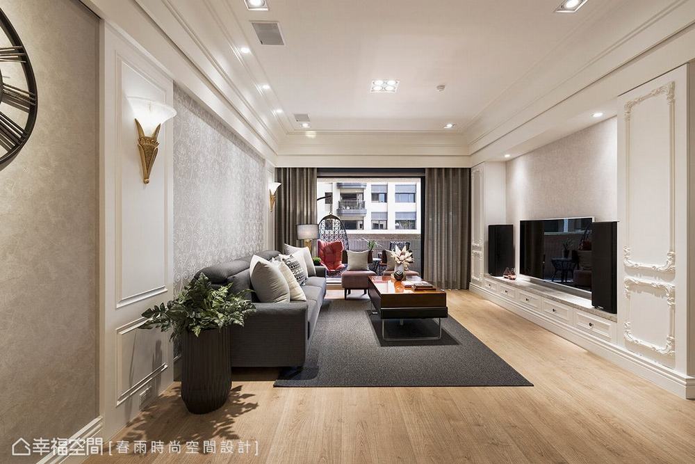 二居 美式 客厅图片来自幸福空间在与梦想零落差 106平美式优雅居所的分享