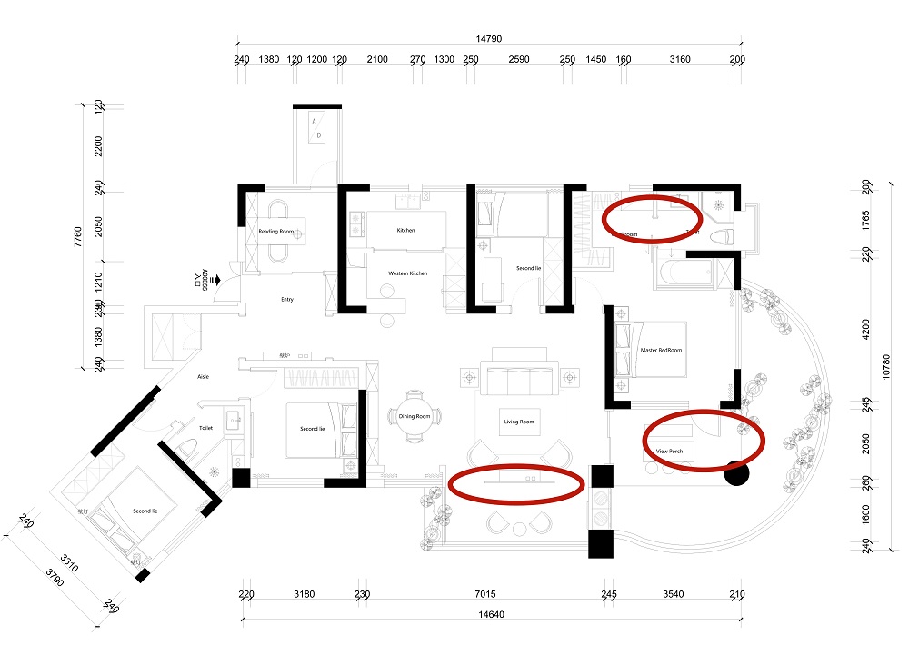 四居 美式 现代 空间改造 四口之家 户型图图片来自四川欢乐佳园装饰在设界|删繁就简打造180㎡美式糖屋的分享