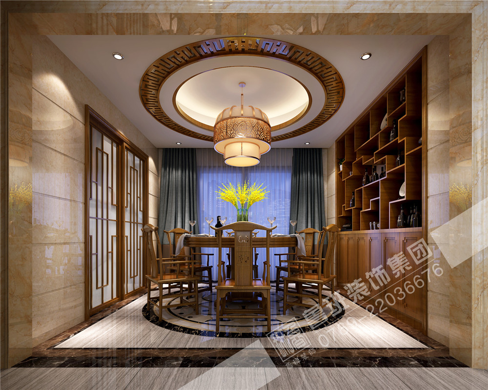 别墅 简约 餐厅图片来自dgluban在东莞鲁班装饰新中式案例的分享
