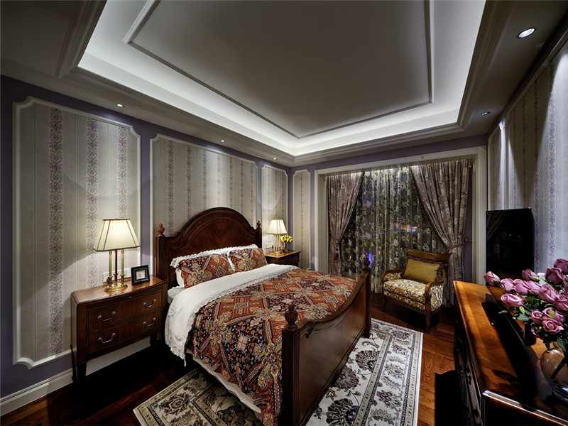 美式 三居 四居 大户型 复式 跃层 别墅 小资 卧室图片来自高度国际姚吉智在170平米美式复古心中梦想的城堡的分享