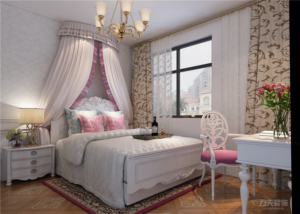 美式 两居室 色彩鲜明 温馨 卧室图片来自阳光力天装饰在力天装饰-金地艺城华府-84㎡的分享