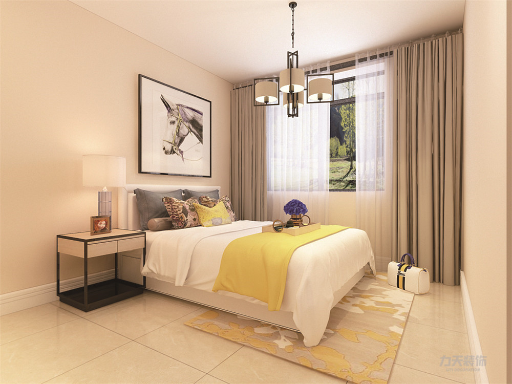简约 现代 二居 采光 温馨 卧室图片来自阳光力天装饰在力天装饰-金地艺境-80㎡的分享