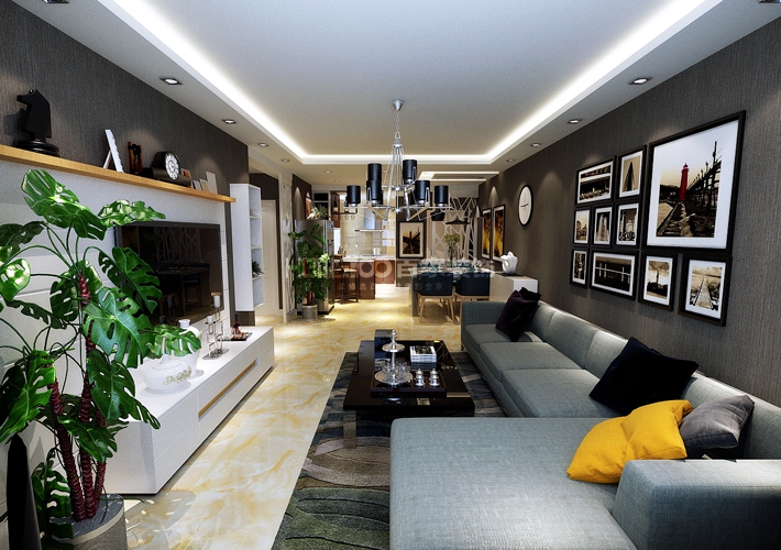 三居 外滩三号 现代风格 客厅图片来自百家设计小刘在外滩三号120平现代风格半包4.5万的分享