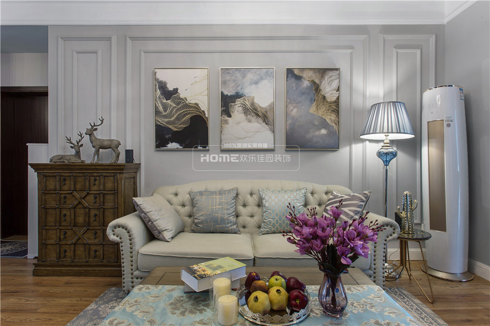 二居 美式 麋鹿 三口之家 客厅图片来自四川欢乐佳园装饰在设·界|美式“鹿”先生的浪漫满屋的分享